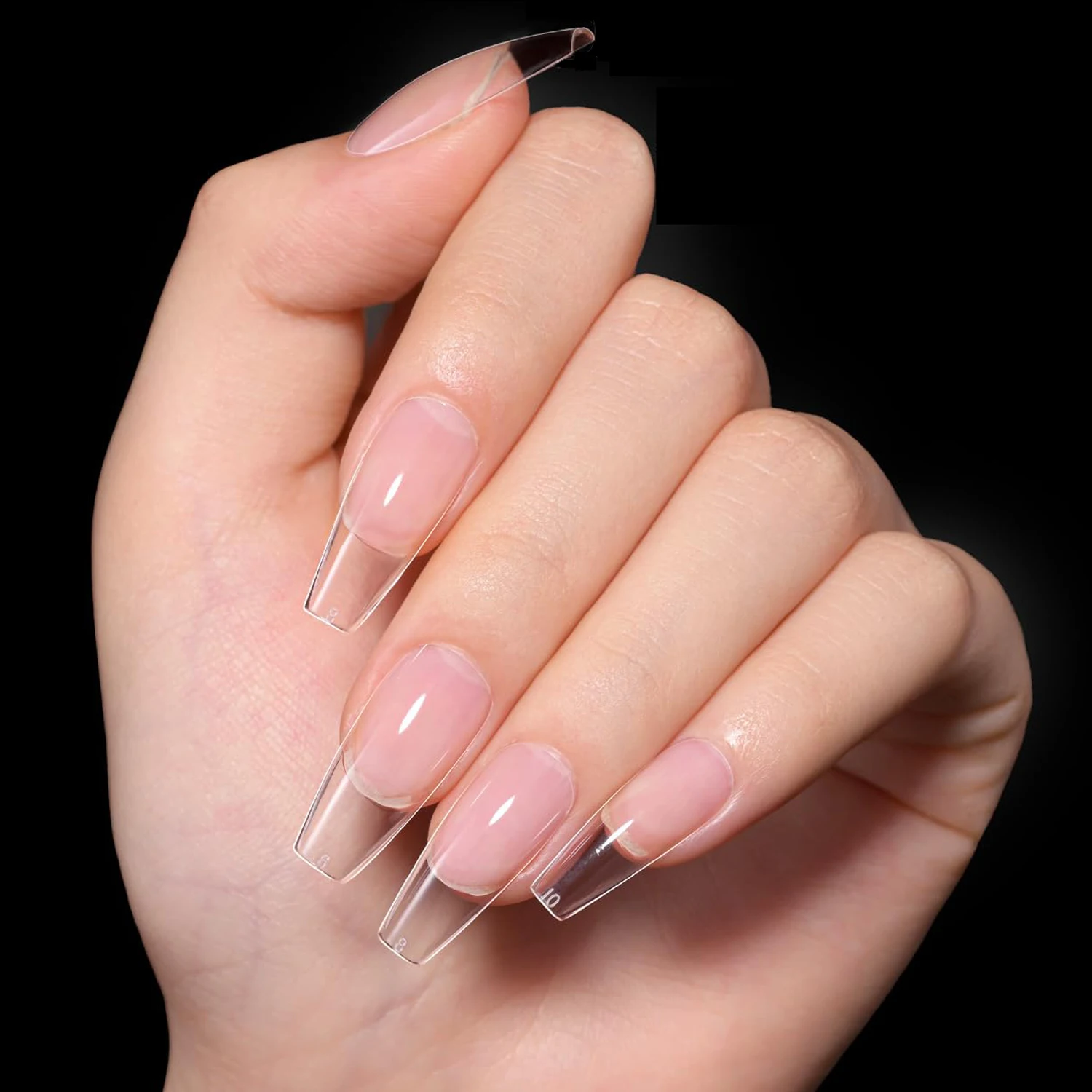 600pcs/box Clear Nail Tips Set, Medium/Long Coffin, Square, Almond, Stiletto, Oval, Round Shape, 10/12 Sizes, Press On Nails, Ma - Image 5