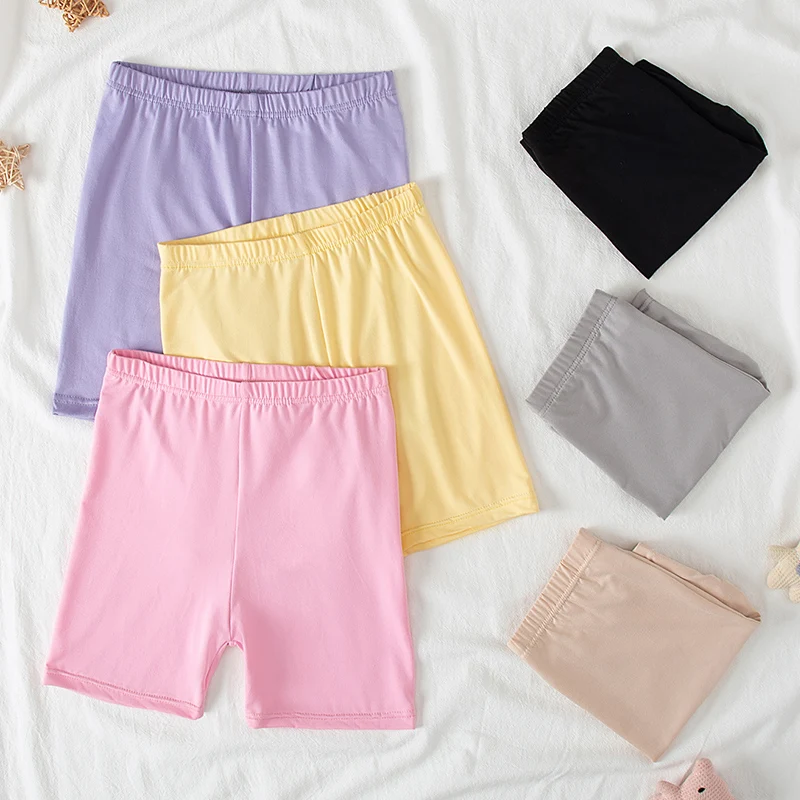 6/1 Pack Girls Solid Candy-colored Safety Underwear Girls Comfortable Breathable Leggings Boxer Elastic Waist Student Shorts - Image 2