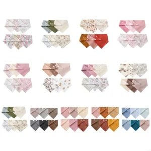6pcs Infant Feeding Bib Breathable Cotton Soft Bib for Toddlers Newborns Cotton Drooling Apron Burp Cloths Feeding Bib