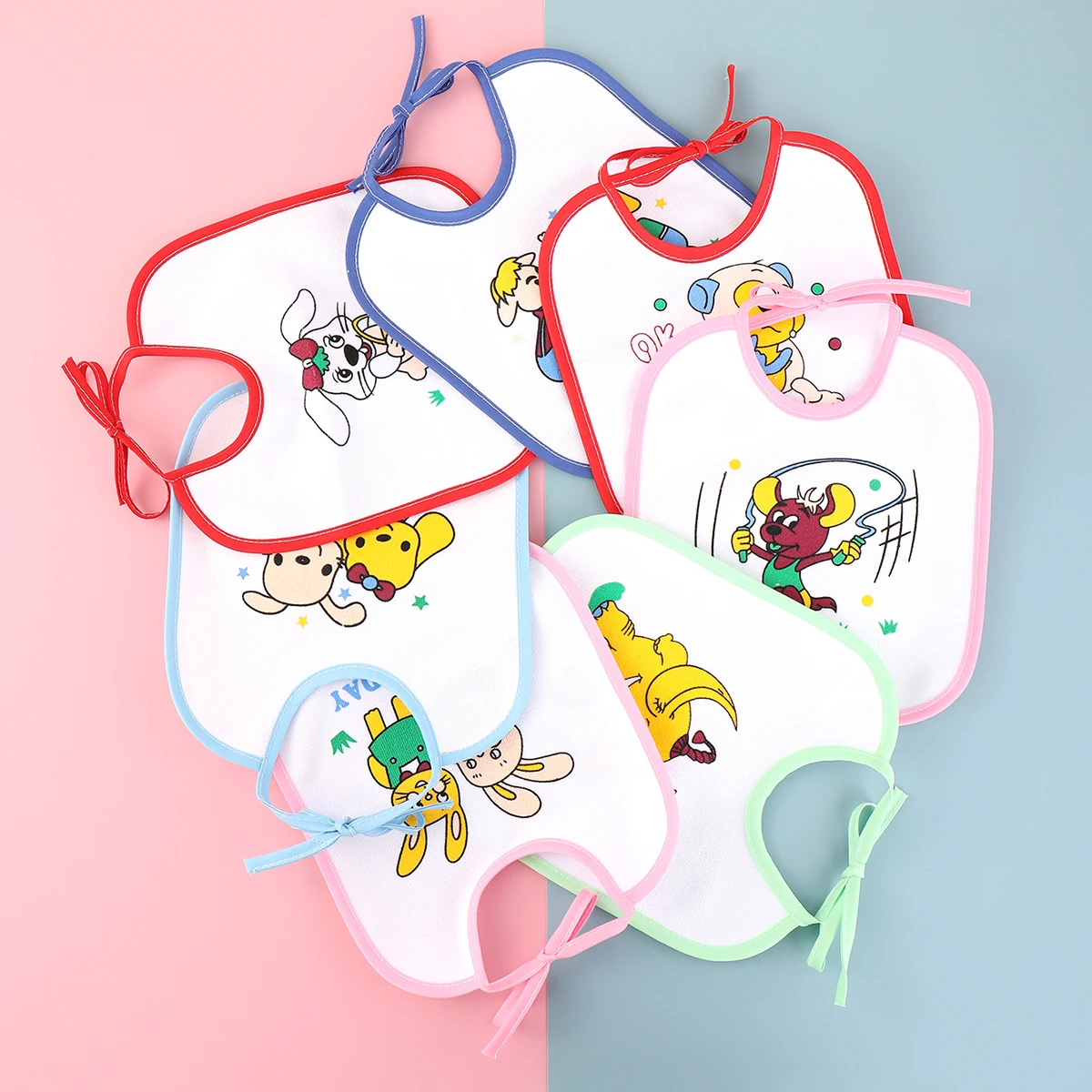 7pcs Weekly Without Repeating Baby Bibs U Shaped Newborn Infants Waterproof Printing Burp Cloths Saliva Towel for Baby - Image 3