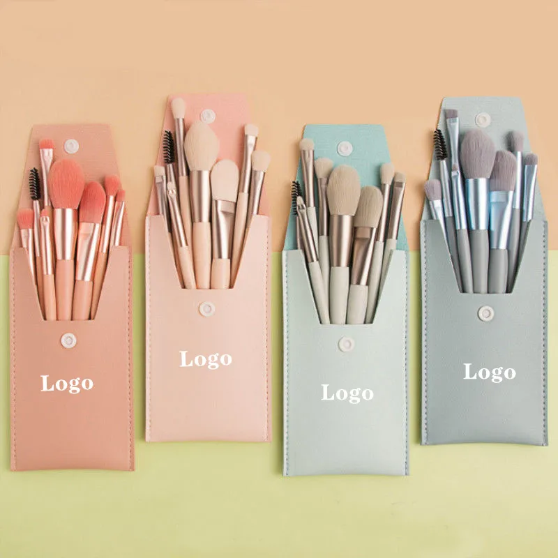 8pcs Travel Makeup Brush Set Private Label Powder Eyeshadow Foundation Blush Blender Cosmetics Makeup Tools Brush Supplies 10set - Image 2