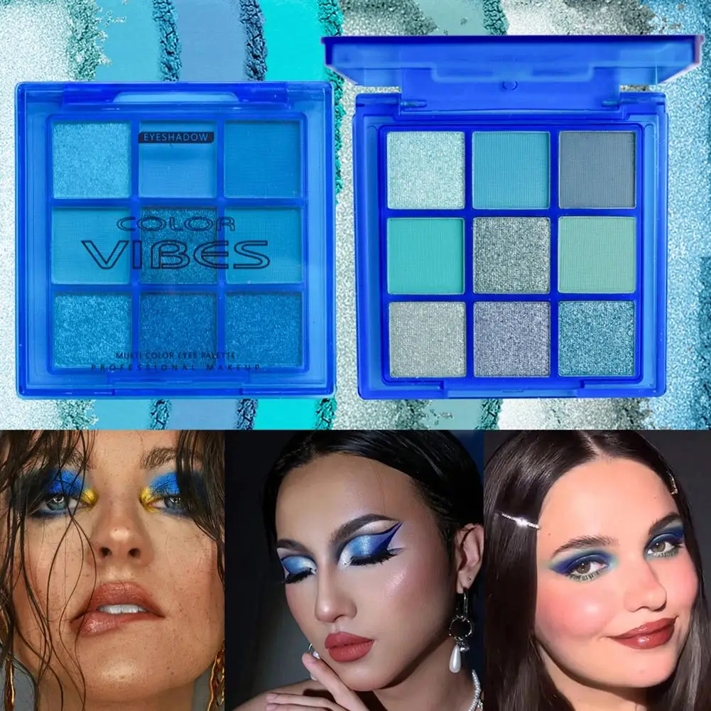 9 Colors Glitter Eyeshadow Palette Avocado Green Shimmer Pearlescent Matte Colorful Eye Shadows Palette Waterproof Eye Make Up - Image 2