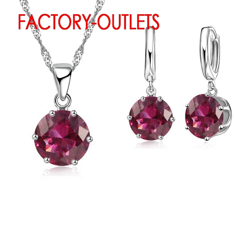 925 Sterling Silver Fashion Jewelry Set Classic 6 Claws Crystal Necklaces Hoop Earrings Women Girls Engagement Anniversary - Image 4