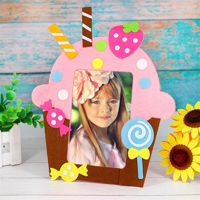 9Pcs/set DIY Cartoon Animal 6 Inch Photo Frame Children Handmade Craft Art Toys for Kids Girl Home Decor Kindergarten Applique - Image 2