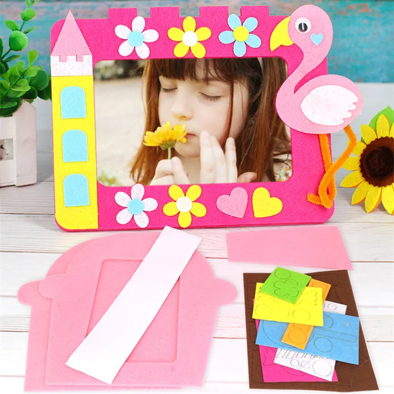 9Pcs/set DIY Cartoon Animal 6 Inch Photo Frame Children Handmade Craft Art Toys for Kids Girl Home Decor Kindergarten Applique - Image 3