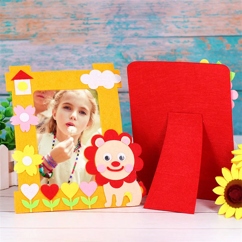 9Pcs/set DIY Cartoon Animal 6 Inch Photo Frame Children Handmade Craft Art Toys for Kids Girl Home Decor Kindergarten Applique - Image 6