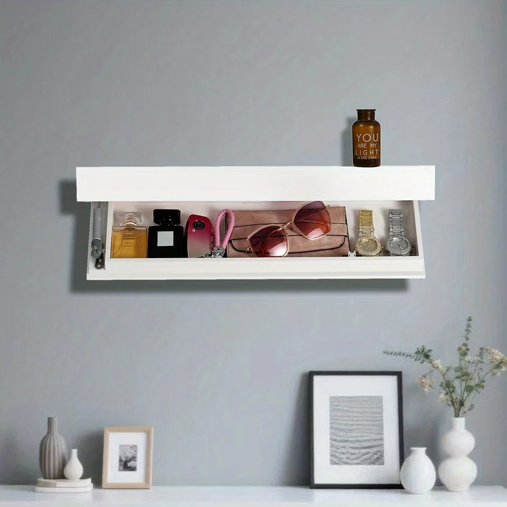 A Modern Minimalist Wall-Mounted Wooden Shelf for Storage And Decoration in The Living Room. - Image 5