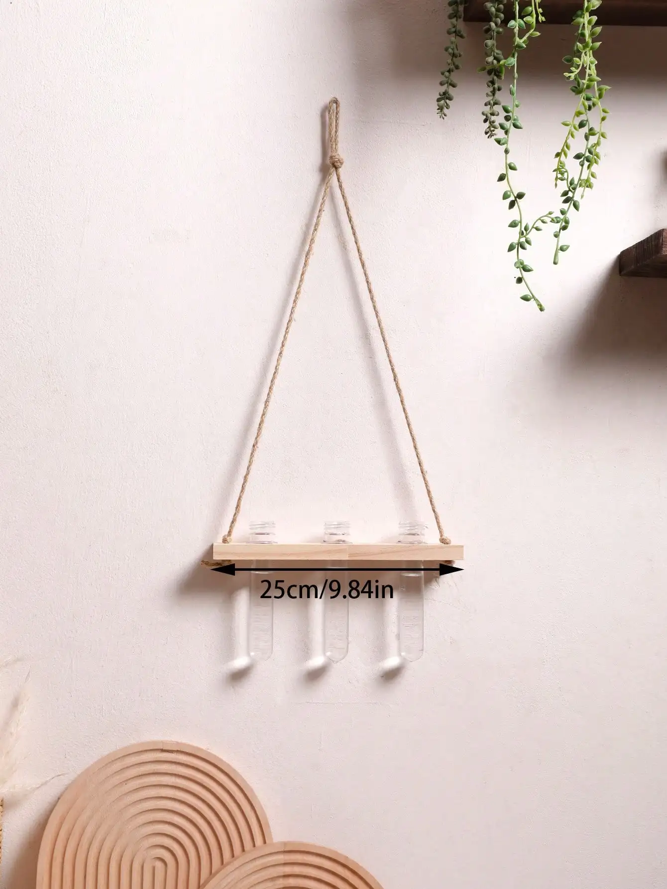 Air Plants Wall Hanging Plant 1/2/3-tier Floating Wall Shelf Flowerpot Boho Art Home Decoration Suitable For Bedroom Living Room - Image 5