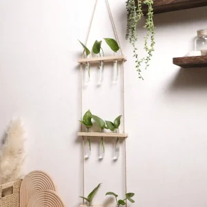 Air Plants Wall Hanging Plant 1/2/3-tier Floating Wall Shelf Flowerpot Boho Art Home Decoration Suitable For Bedroom Living Room