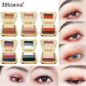 BSIMONE Mini 3-Color Eyeshadow Palette - Long-Lasting, Mirror Effect Component, Nice Touch No-Fly Powders With Matte Super Nice