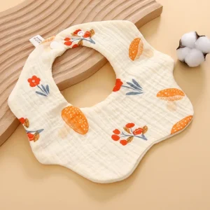 Babies Accessories 6 Layer Cotton Bib Waterproof Cartoon Saliva Towel Soft Feeding Bib Newborn