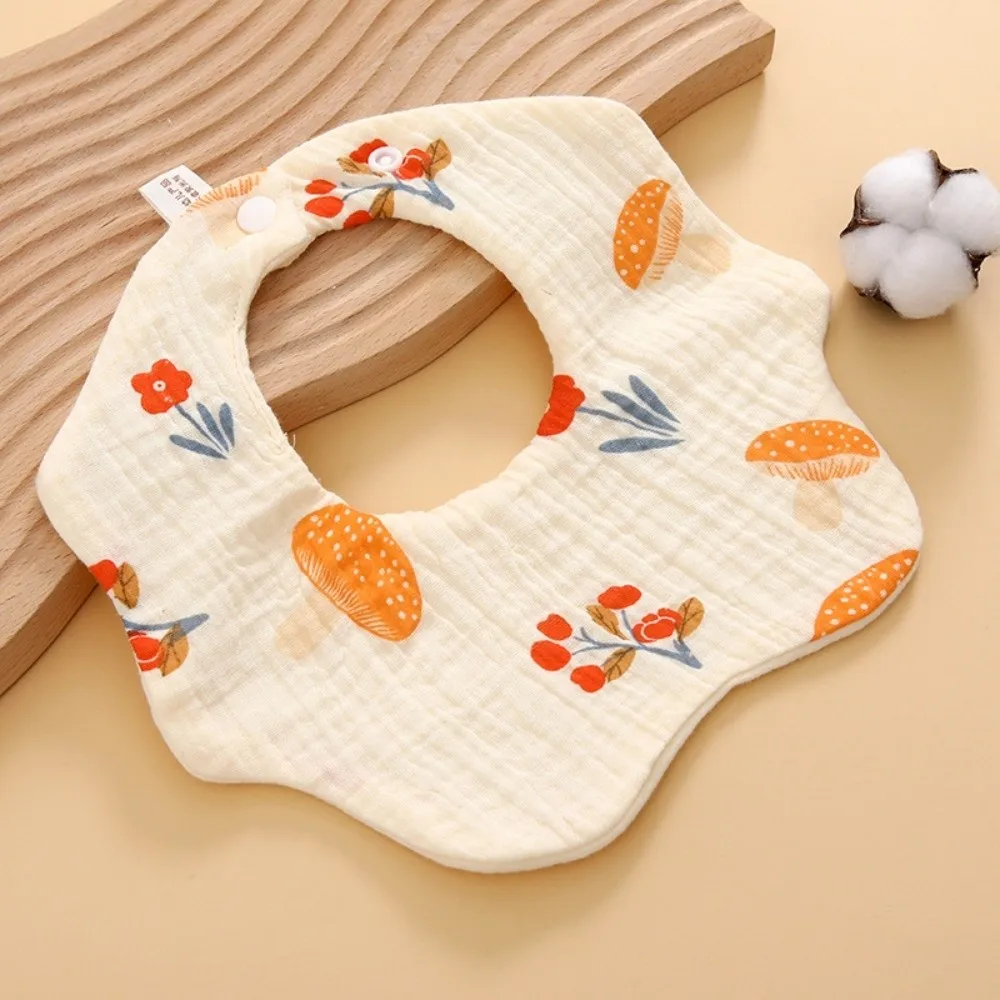 Babies Accessories 6 Layer Cotton Bib Waterproof Cartoon Saliva Towel Soft Feeding Bib Newborn