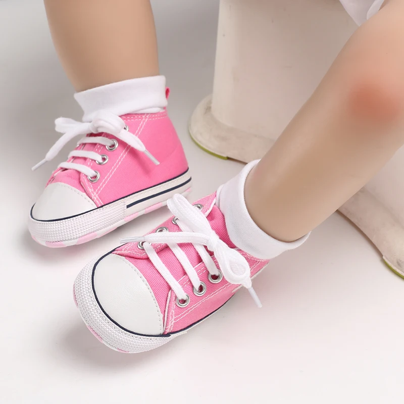 Baby Canvas Classic Sports Shoes Newborn Boys and Girls Printed Star First Walkers Shoes Infant Anti slip Baby Shoes - Image 2