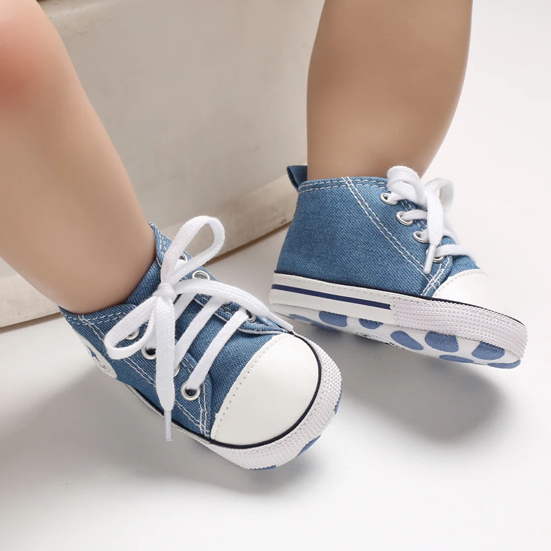 Baby Canvas Classic Sports Shoes Newborn Boys and Girls Printed Star First Walkers Shoes Infant Anti slip Baby Shoes - Image 4