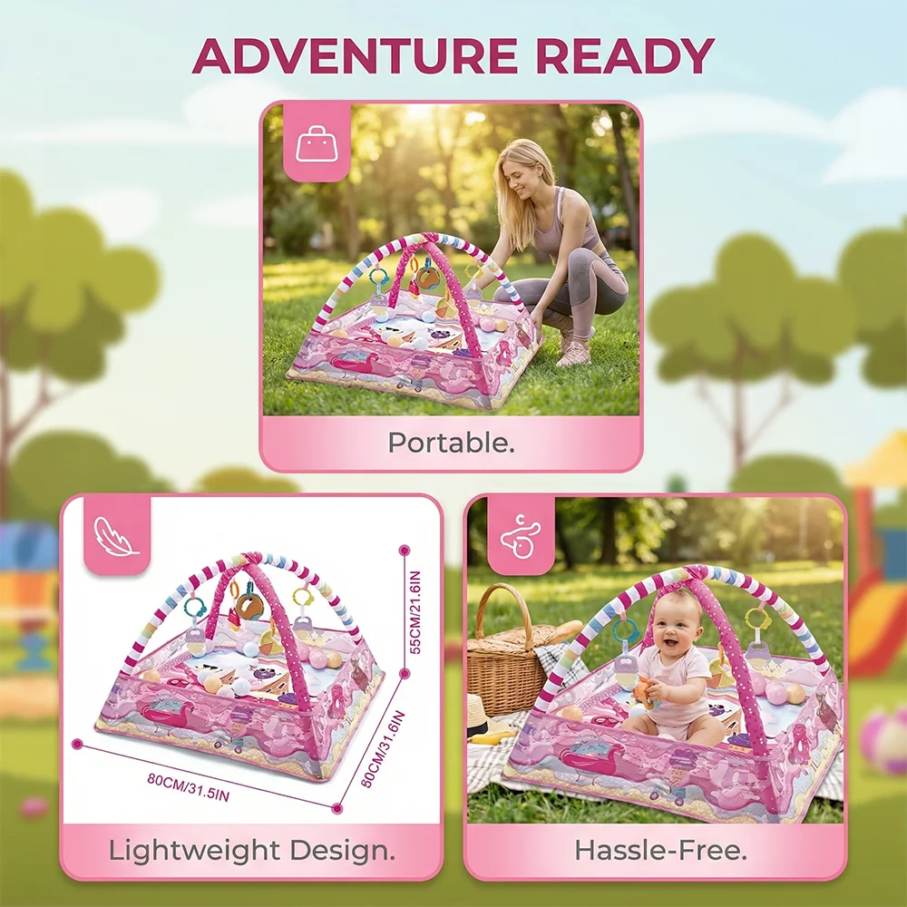 Baby Fitness Frame Crawling Play Mat Multifunction Fence Floor Toddler Activity Gym Game Rack Activity Blanket For Baby Toy Gift - Image 6