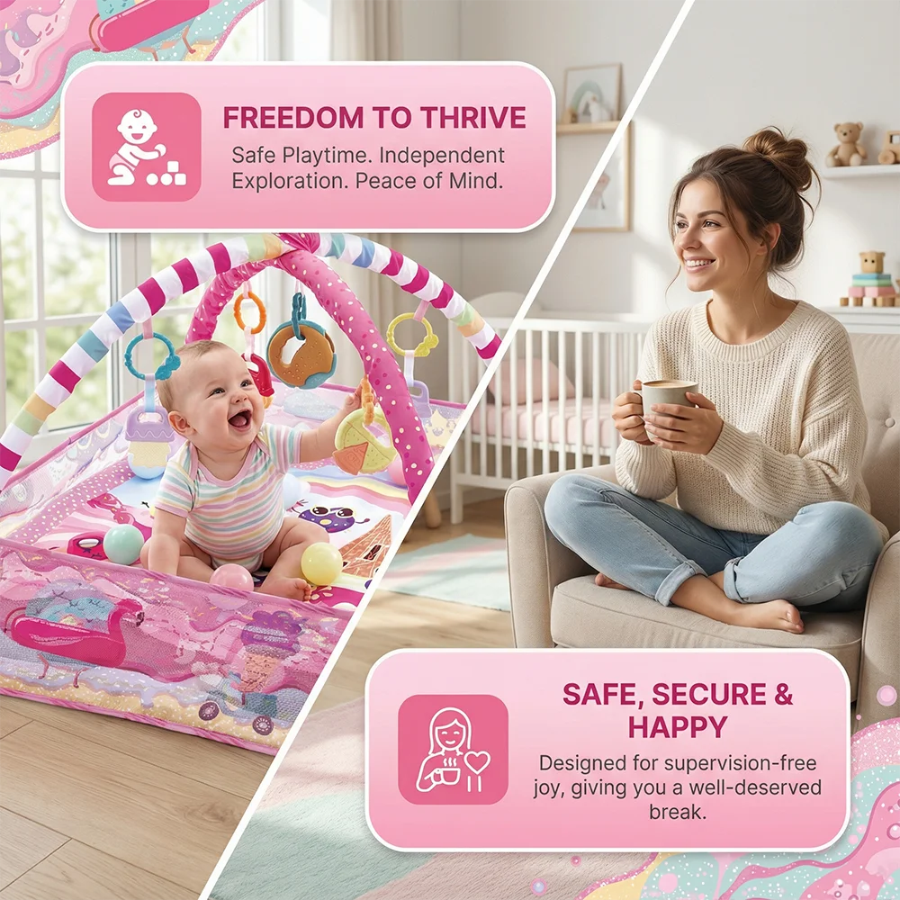Baby Fitness Frame Crawling Play Mat Multifunction Fence Floor Toddler Activity Gym Game Rack Activity Blanket For Baby Toy Gift - Image 3