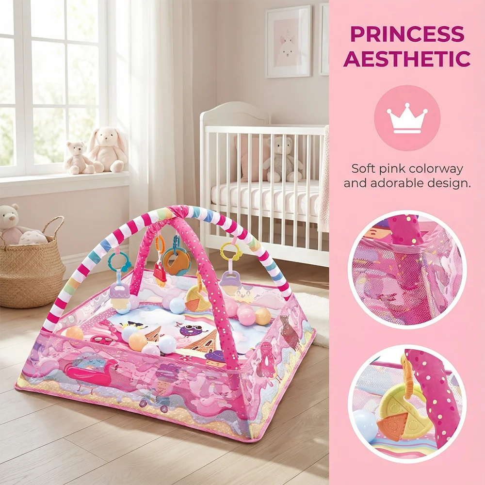 Baby Fitness Frame Crawling Play Mat Multifunction Fence Floor Toddler Activity Gym Game Rack Activity Blanket For Baby Toy Gift
