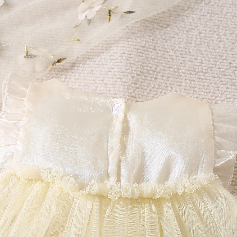 Baby Girl Clothing Summer Bow Solid Color Puffy Girl Kid's Dress Cute Birthday Celebration Baby Dresses Kid's Princess Dresses - Image 5