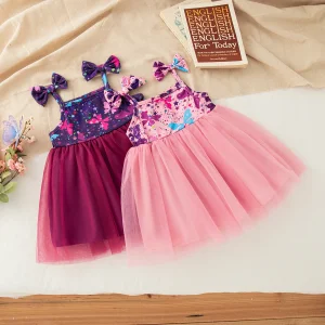 Baby Girl Dress Summer Cotton Bow Flower Mesh Suspender Girls Dresses Sweet And Casual Beach Baby Girl Clothing