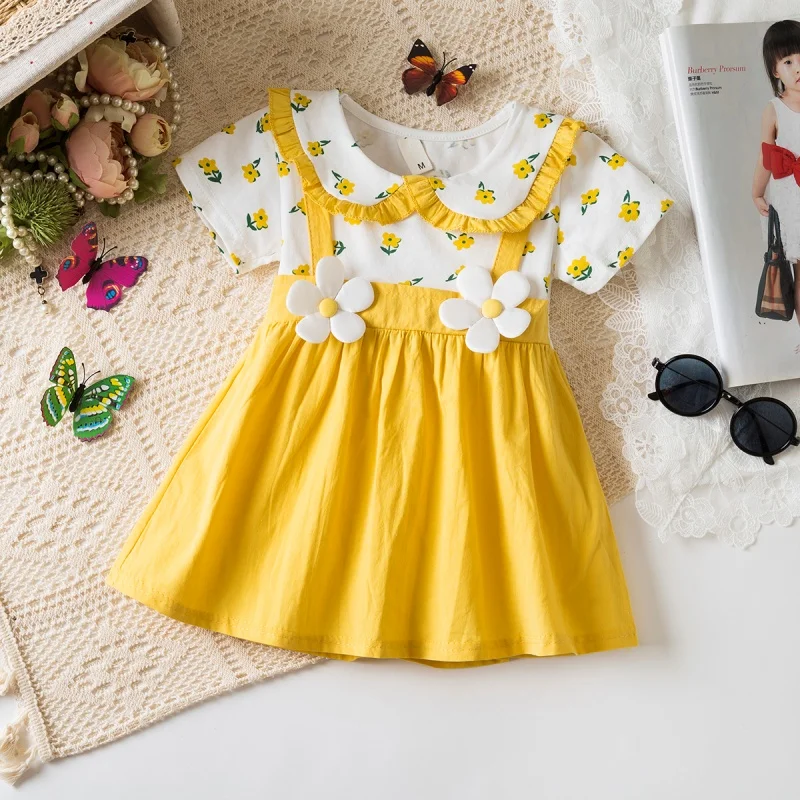 Baby Girl Dress Summer Full Print Flower Short Sleeve Girl Dress Cute Beach Baby Dress Baby Girl Clothing - Image 5