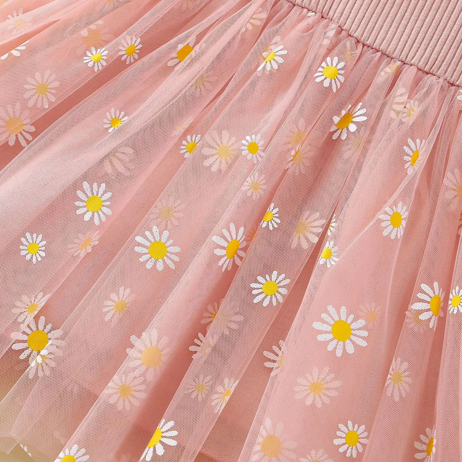 Baby Girl Dress Summer Girl Daisy Mesh Princess Dress Cute Girl Birthday Party Dress - Image 4