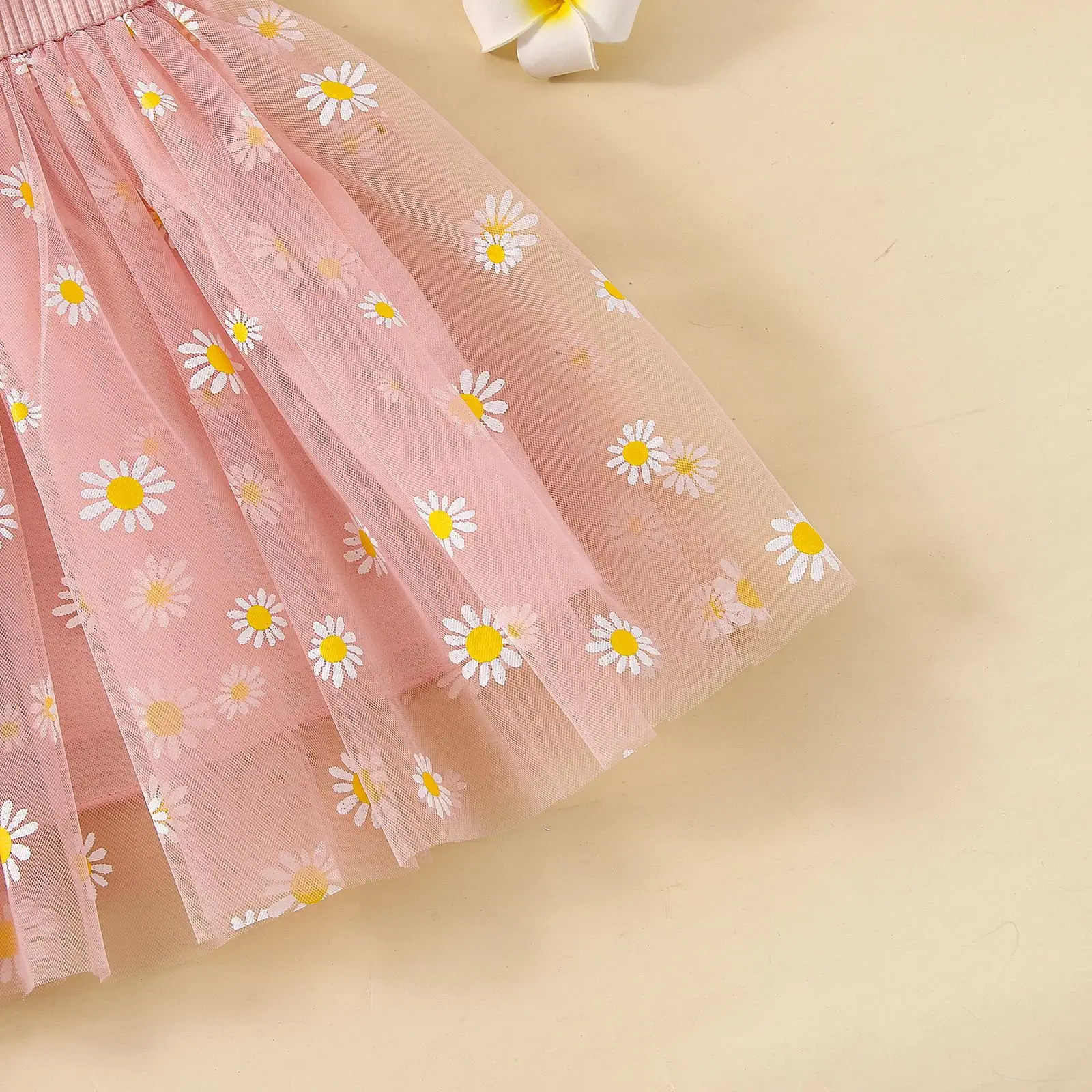 Baby Girl Dress Summer Girl Daisy Mesh Princess Dress Cute Girl Birthday Party Dress - Image 5