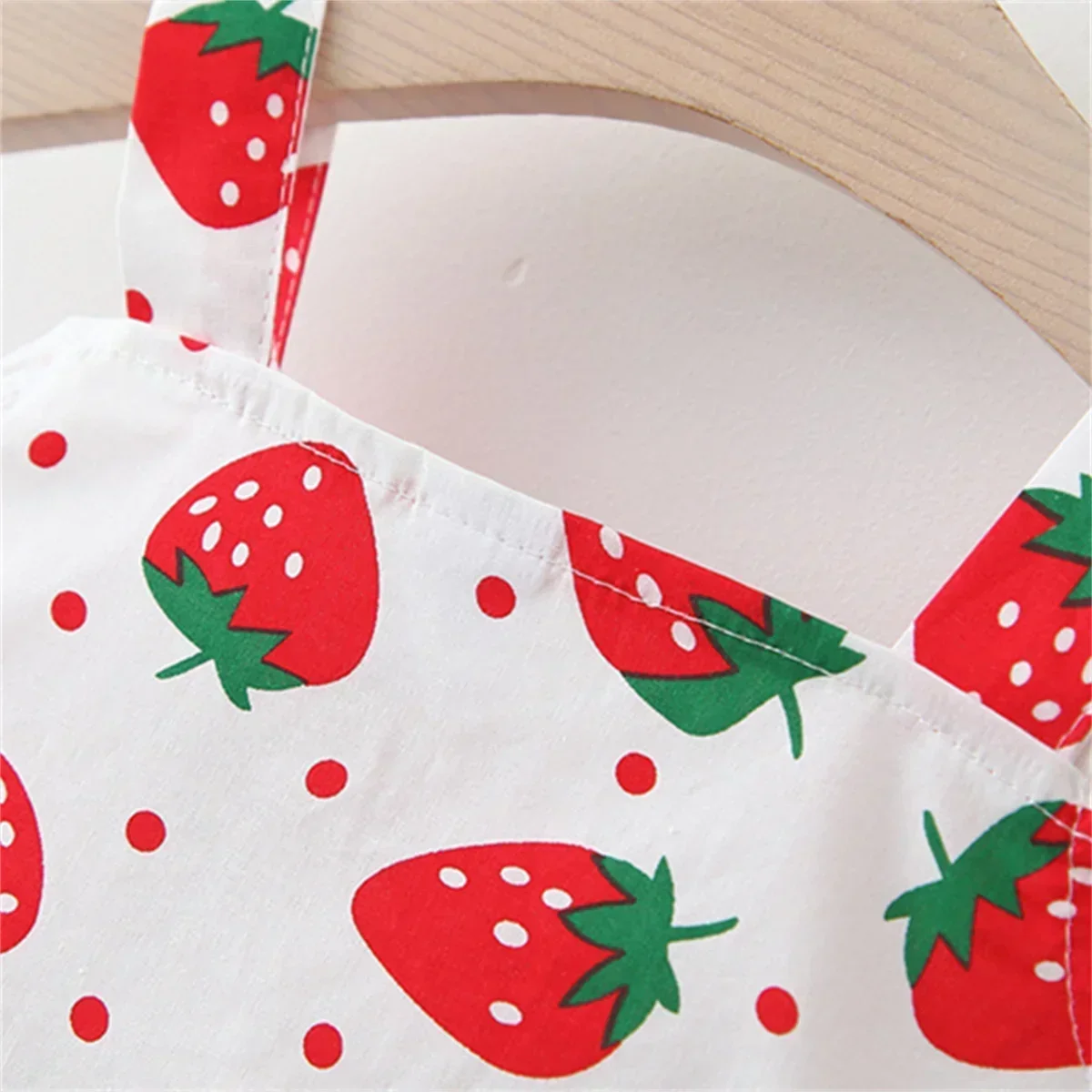 Baby Girl Dress Summer Strawberry Print Strapless Girl Dress Cute Bow Baby Beach Dress With Hat Baby Girl Clothes - Image 6