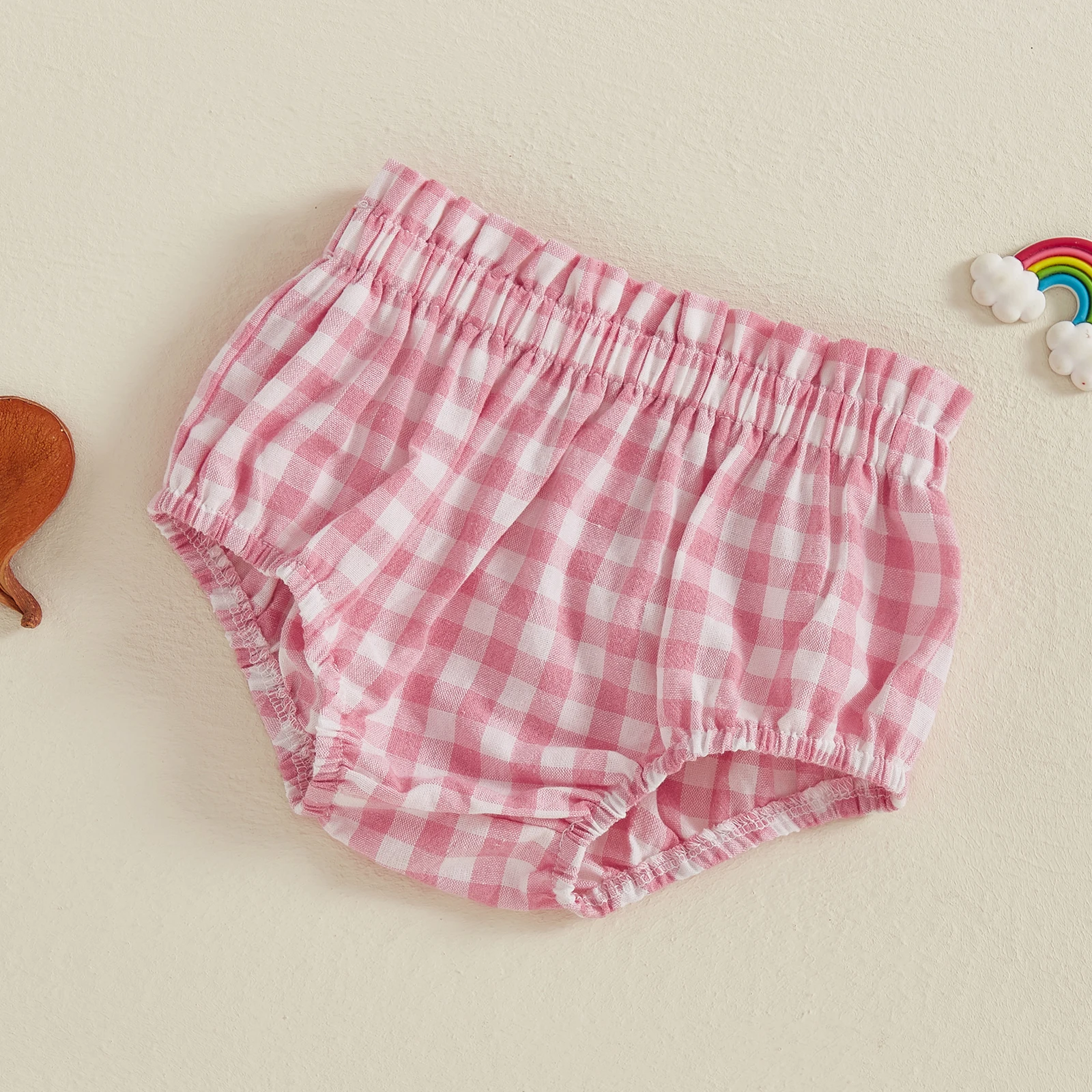 Baby Girl Summer Plaid Shorts Frill Ruffled Elastic Waist Triangle Short Pants for Baby Clothing - Image 4