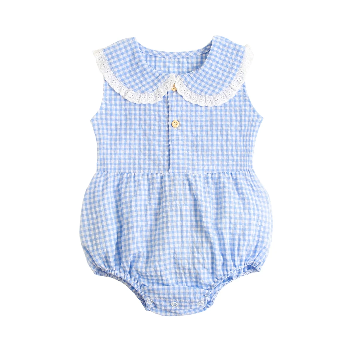 Baby Girls Bodysuits Sleeveless Princess Summer Cotton Cute Plaid Clothing - Image 6