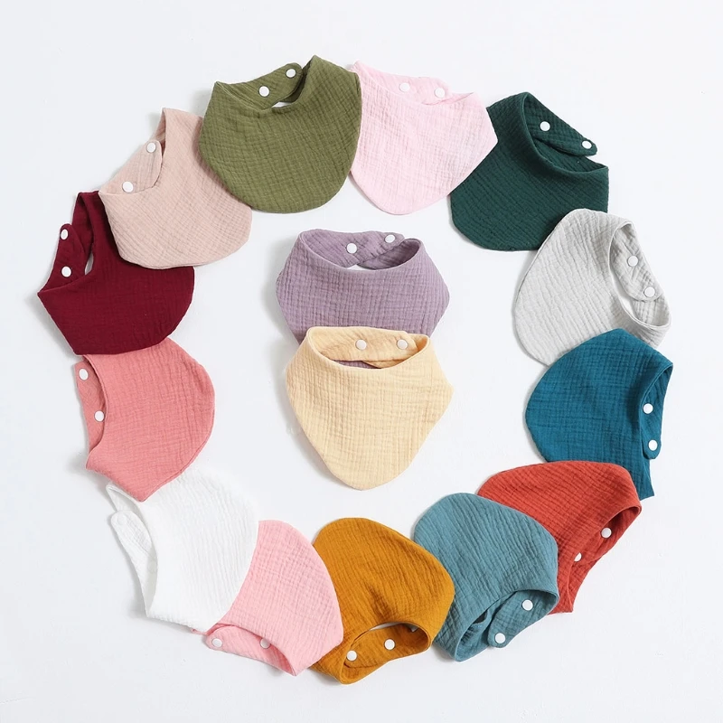 Baby Infant Cotton Bib Solid Color Scarf Feeding Saliva Towel Bandana Burp Cloth Boy Girl Babies Accessories Newborn - Image 3