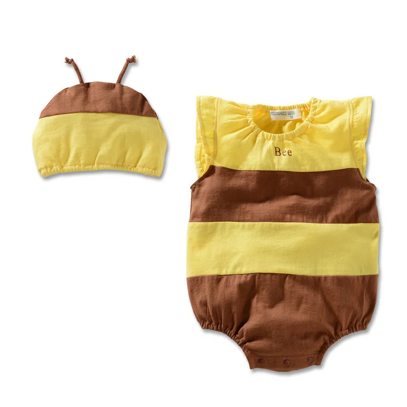 Baby clothes European and American clothing summer sleeveless triangle Romper suit hat baby jumpsuit male and female babies - Image 3