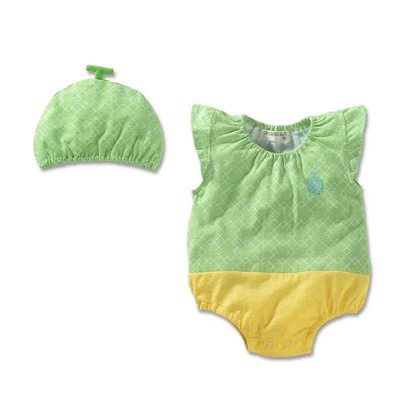 Baby clothes European and American clothing summer sleeveless triangle Romper suit hat baby jumpsuit male and female babies - Image 6