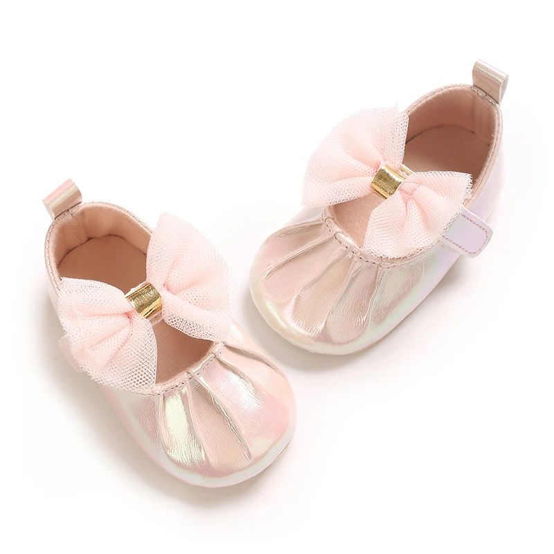 Ballet Princess Baby Shoes 0-18M Infant Pre-Walker Shoes Tulle Bow Decor Soft Sole Footwear - Image 5