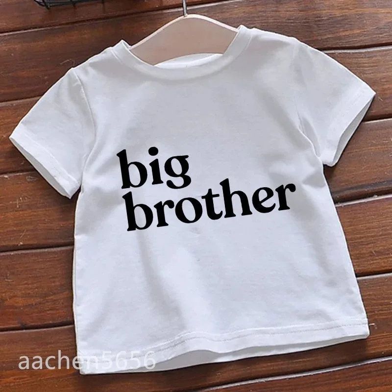 Big Brother Big Sister Kids Summer Girls & Boys Funny Tshirt Children Print T-shirt Fashion Casual Baby White Clothes - Image 2