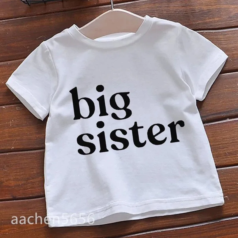 Big Brother Big Sister Kids Summer Girls & Boys Funny Tshirt Children Print T-shirt Fashion Casual Baby White Clothes - Image 5