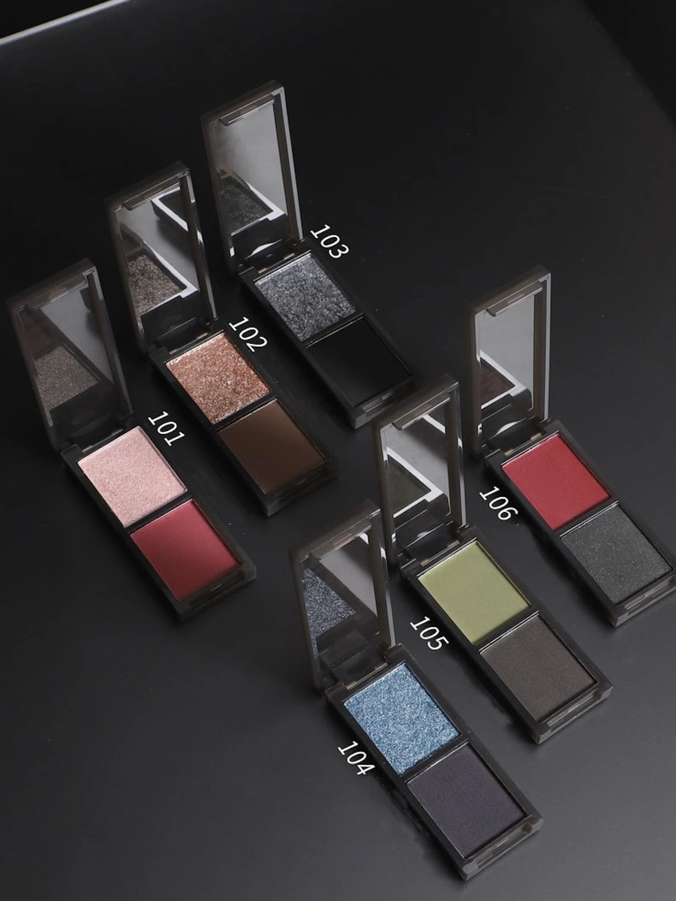 Biya 2 Color Eyeshadow Protable Red Black Plate Matte Eye Shadow Dark Smoky Cosmetics Makeup Party Halloween Diy Makeup - Image 6