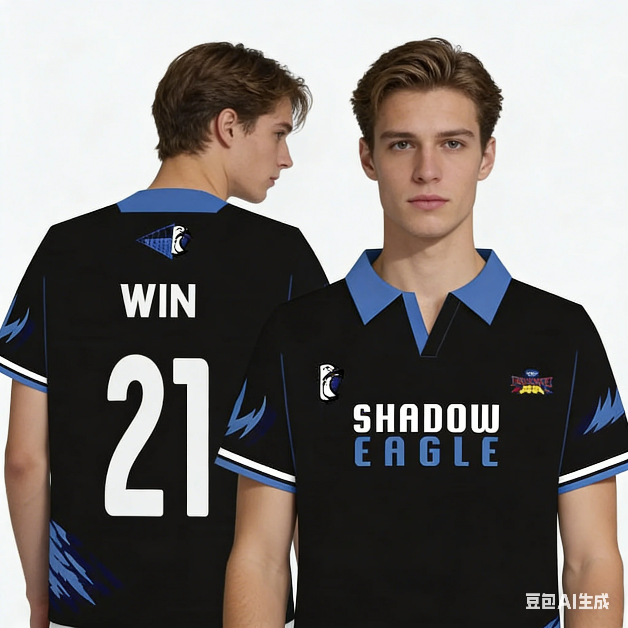 Black Blue Polo Jersey Polo Men's T-shirts Custom Name Number Claw Accent Soft Comfy Tee For Training And Casual Outfit Tshirt