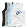 Boy Excavator Print Sleeveless T Shirt Children Construction Cars Tank Tops Boy&Girl Funny Gift Vest Present Boy Clothes