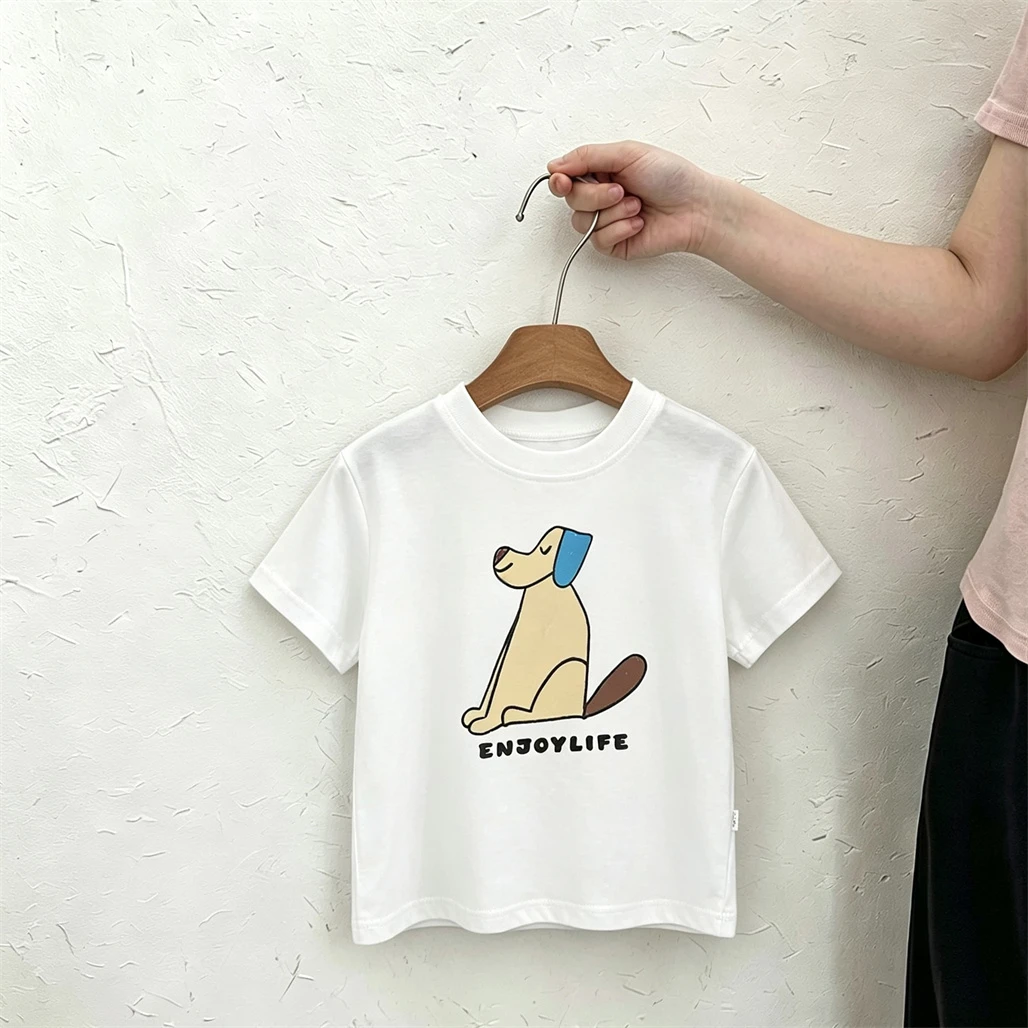 Boys Cartoon Tshirt Loose Sports Summer Clothes Crewneck Pullovers Thin Pure Cotton Tees Children New Design Cute Printed Tops - Image 2