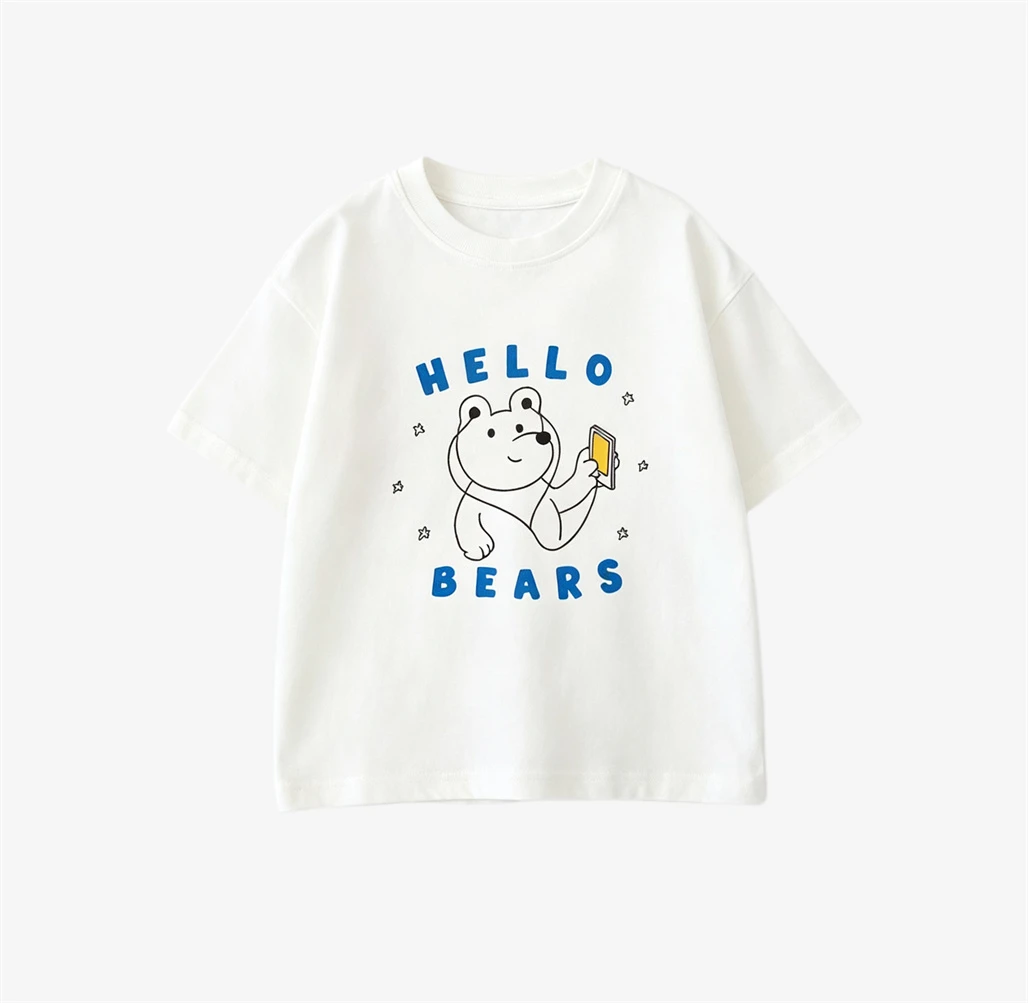 Boys Girls Lovely TShirt Fashion Casual Clothes Crewneck Tees Kids Printing Tops Children Loose Thin Tees Pure Cotton Clothing - Image 2
