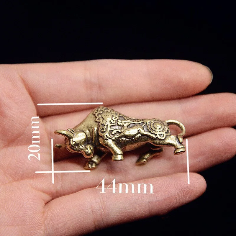 Brass Lucky Bullfighting Statue Home Decoration Ornaments Copper Animal Miniature Figurine Bring Wealth Office Desk Decor Crafts - Image 6
