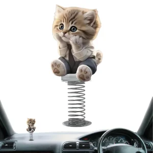 Car Dashboard Decorations Cute Cat Bobble Car Dashboard Dancing Toys 2D Acrylic Decorative Interior Accessories for Vehicles