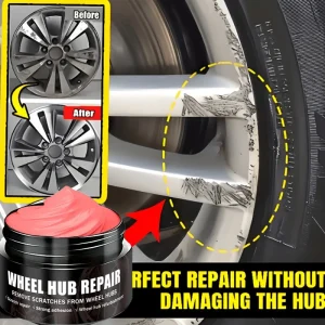 Car wheel hub scratch repair paste, repairs and renovates wheel hub scratches, rust, and fading, shines with just one wipe witho