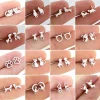 Cartoon Animal Earings Multiple Stainless Steel Cat Stud Earring for Women Girls Small Dog Paw Ear Studs Funny Jewelry Oorbellen