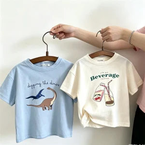 Cartoon Animals Print TShirt Crewneck Base Shirt Kids New Design Tees Fashion Casual Clothes For Boys And Girls Lovely T Shirt