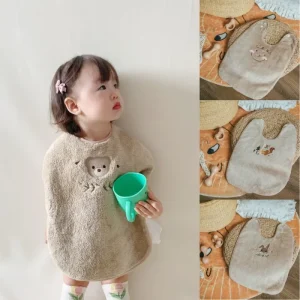 Cartoon Baby Bibs Soft Combed Cotton Washing Face Towl for Children Waterproof Cute Animal Baby Feeding Bib Clothes
