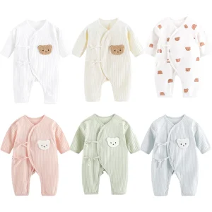 Cartoon Bear Baby Romper Four Season Korean Newborn Boy Girl Long Sleeve Cotton Jumpsuit Kids Clothes Infant One Piece Outfits