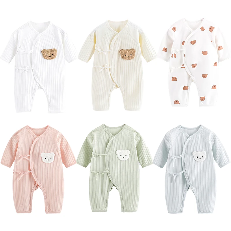 Cartoon Bear Baby Romper Four Season Korean Newborn Boy Girl Long Sleeve Cotton Jumpsuit Kids Clothes Infant One Piece Outfits