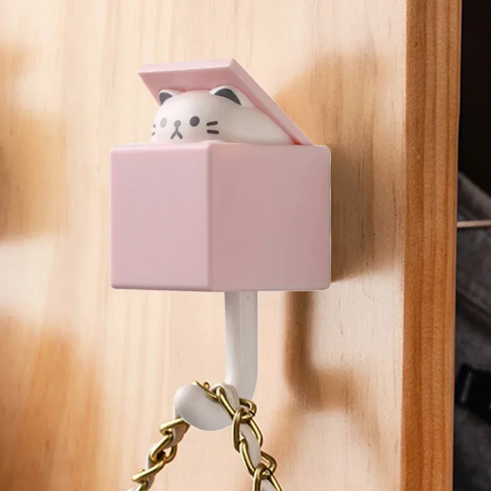 Cartoon Cat Hook Self Adhesive Dormitory Bedroom Door Hanger for Key Umbrella Towel Cap Coat Rack Wall Animal Decor No Drilling - Image 5