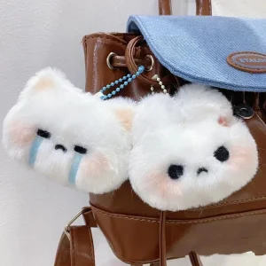 Cartoon Cute Expression Rabbit Plush Keychain Kawaii Doll Pendant Backpack Hanging Decoration Jewelry Accessories For Girls Gift